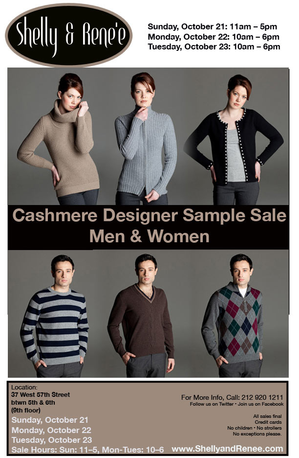 Cashmere Designer Clothing New York Sample Sale