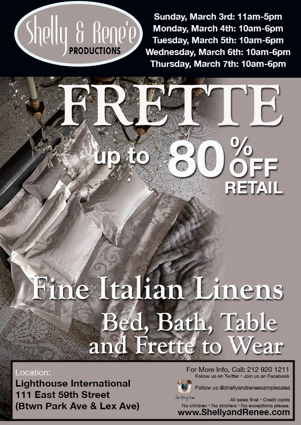 Frette Fine Italian Linens New York Sample Sale