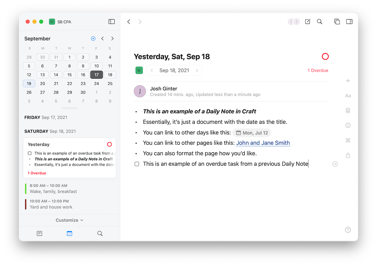A Beginner’s Guide to Craft Daily Notes The Sweet Setup