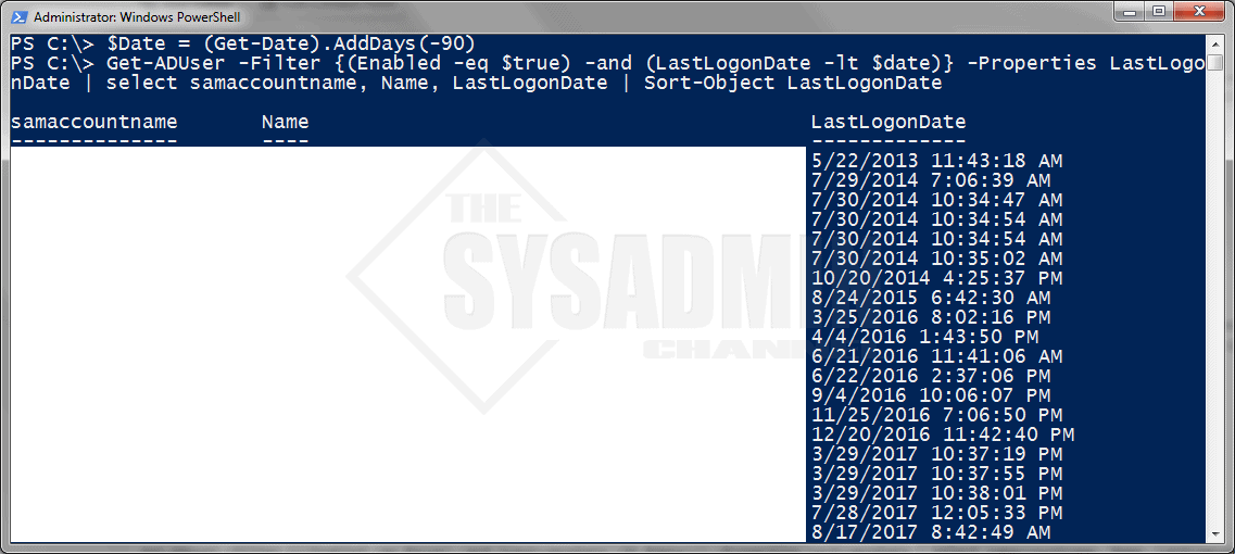 Get Last Logon Date For All Users In Your Domain