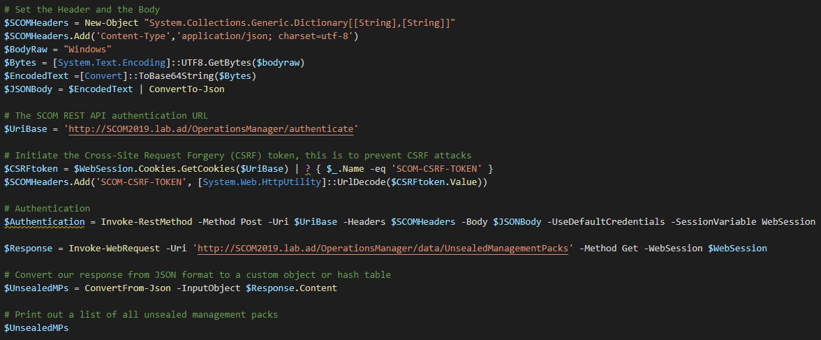 Quick Start REST API The System Center Blog
