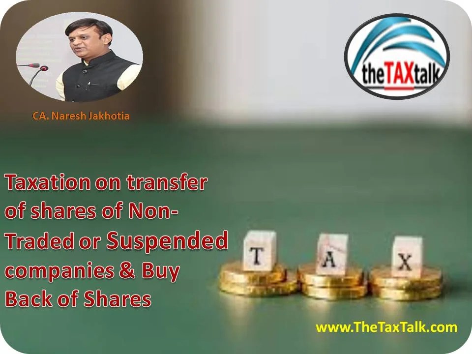 Taxation on transfer of shares of NonTraded or Suspended