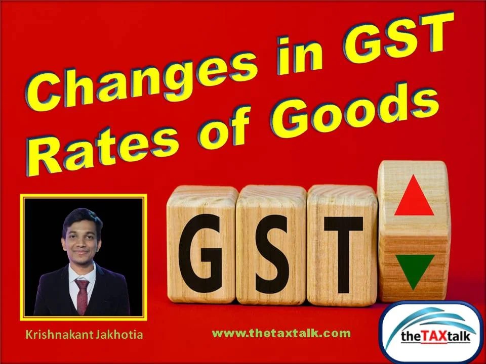 Changes in GST Rates of Goods
