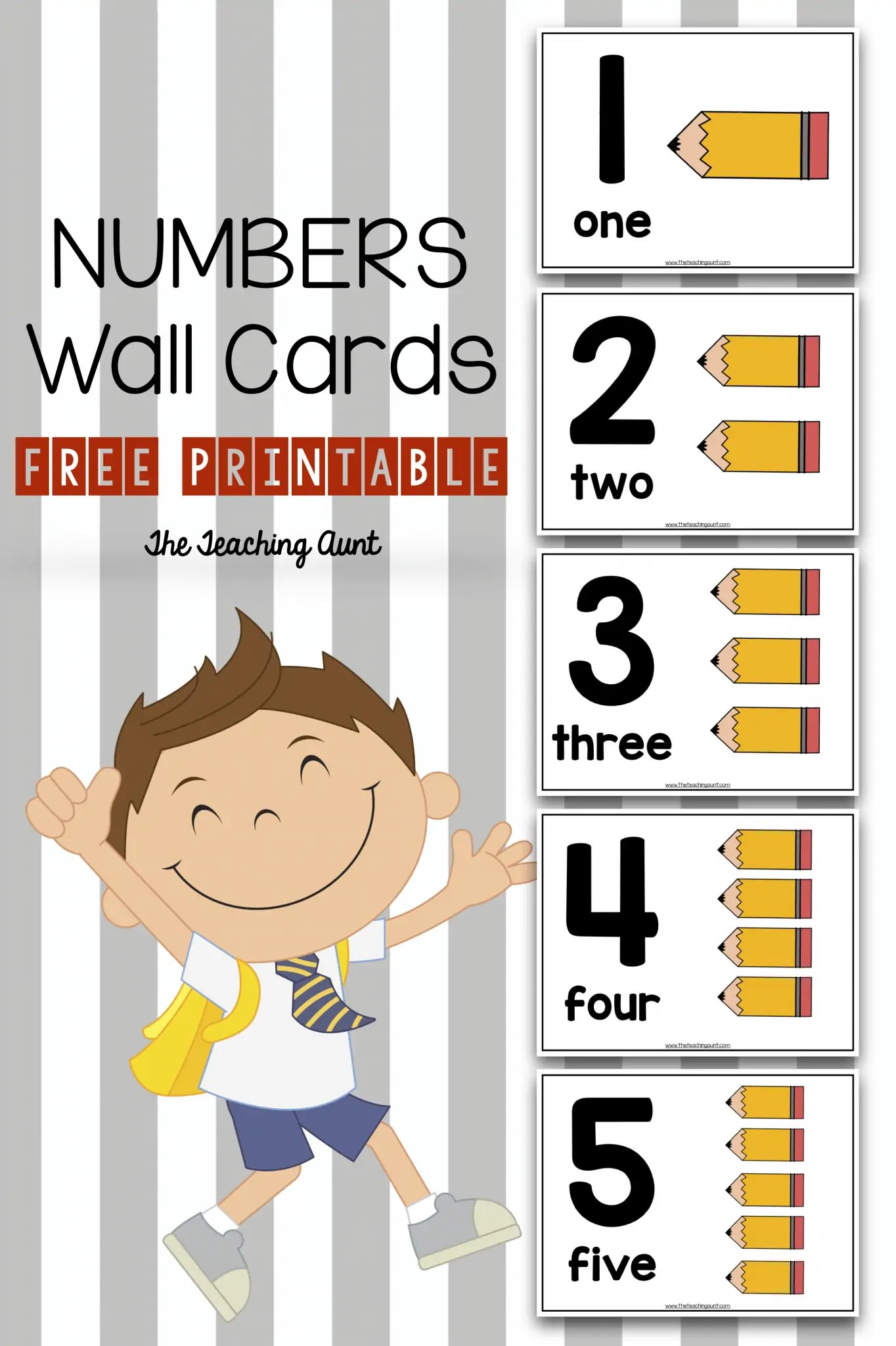 Number Wall Cards for Preschoolers The Teaching Aunt