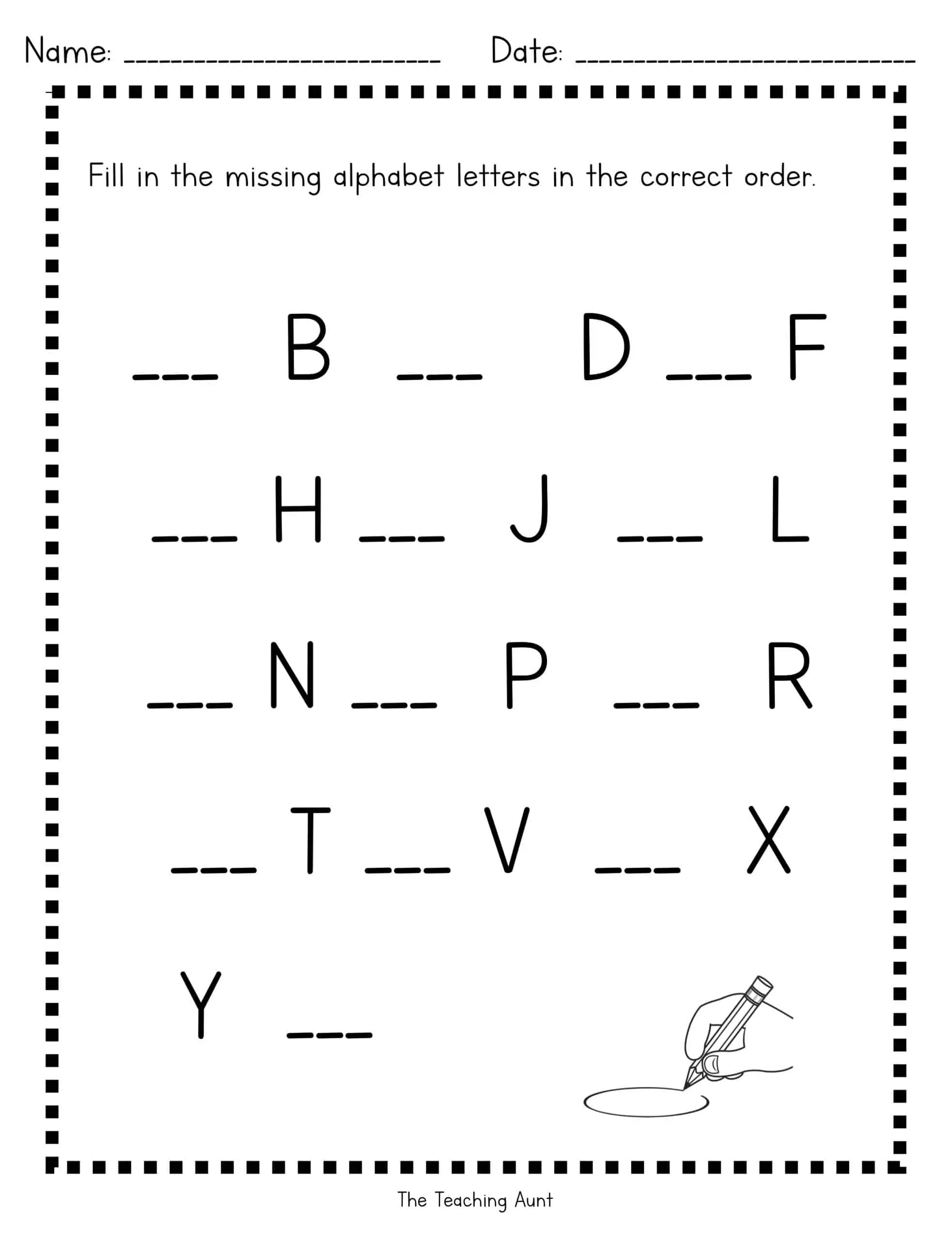 Free Alphabet Worksheets The Teaching Aunt