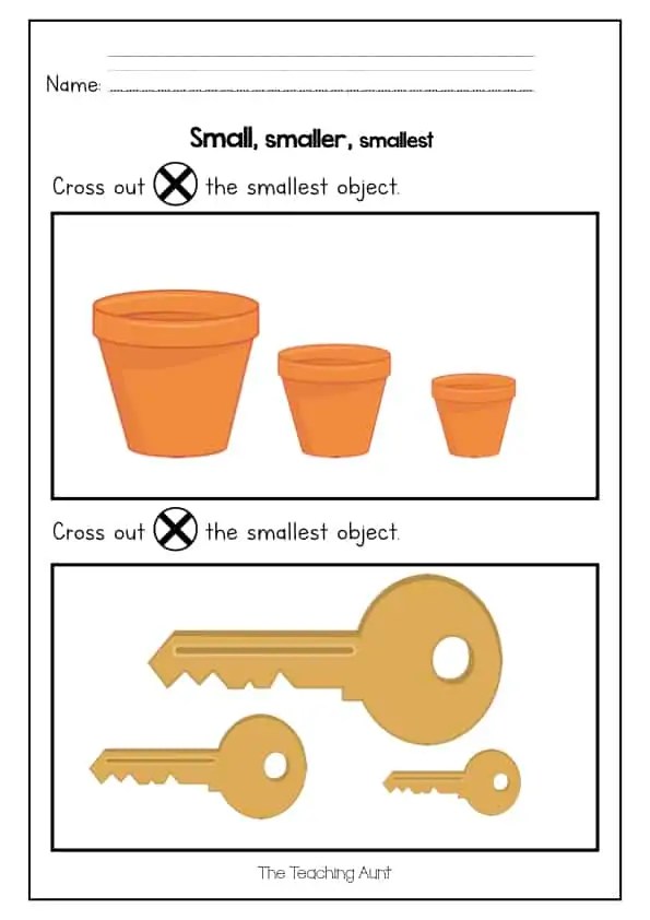 Big, Bigger, Biggest Free Printable The Teaching Aunt