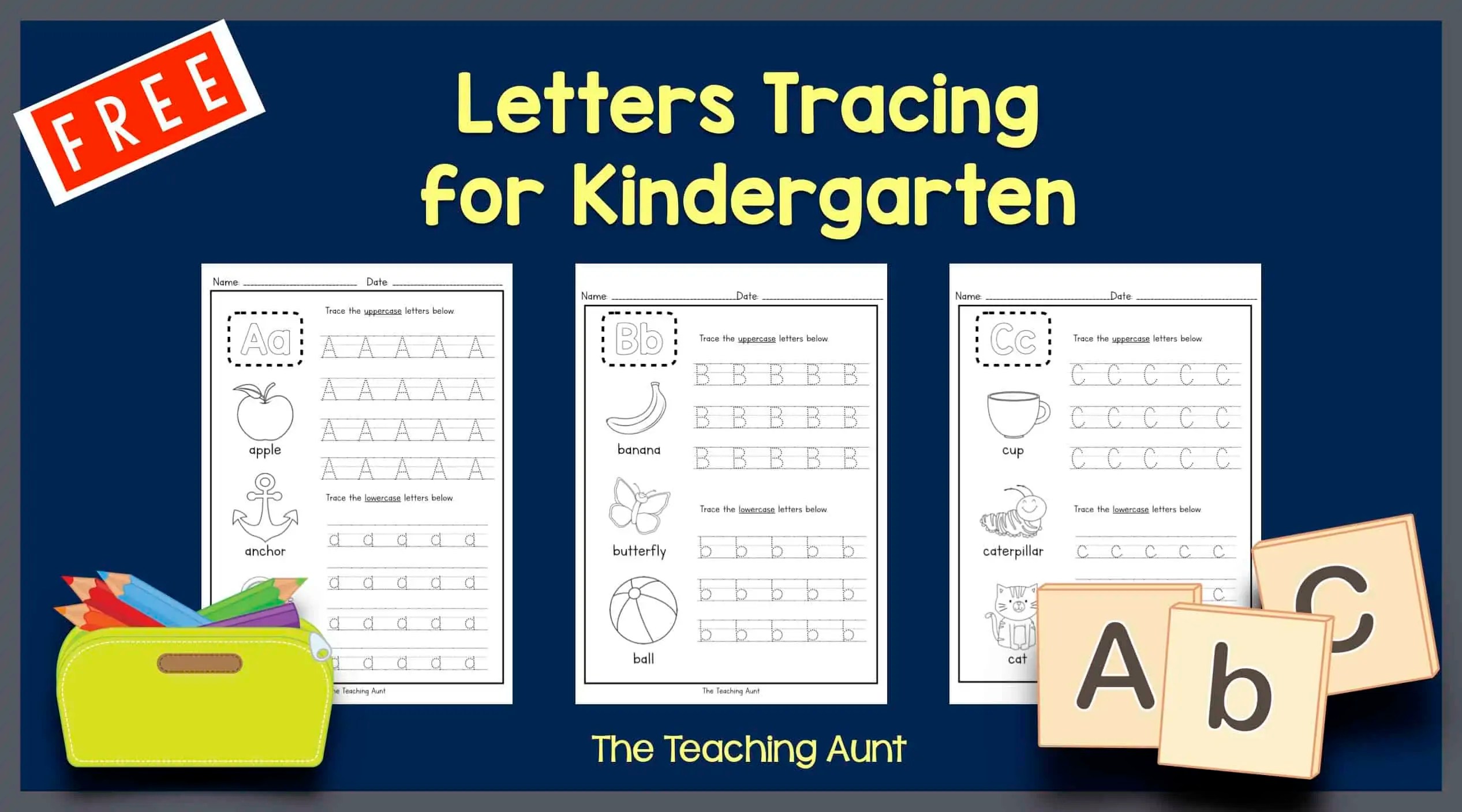 Letters Tracing Worksheets for Kindergarten The Teaching Aunt