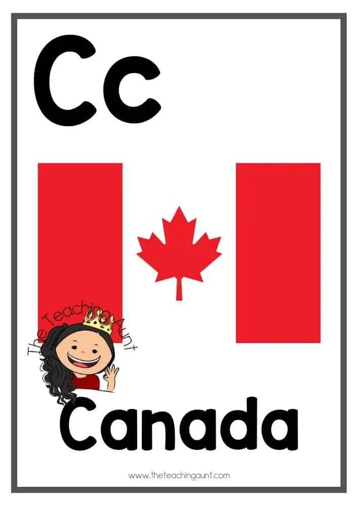 CanadaThemed Alphabet Flashcards Free Printable The Teaching Aunt