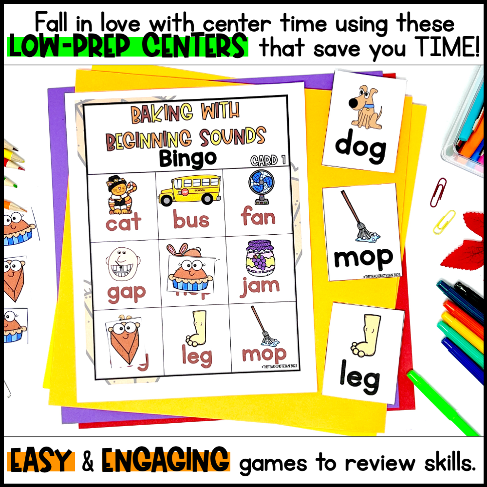 Pre-K Thanksgiving Reading Center Games & Activities- November
