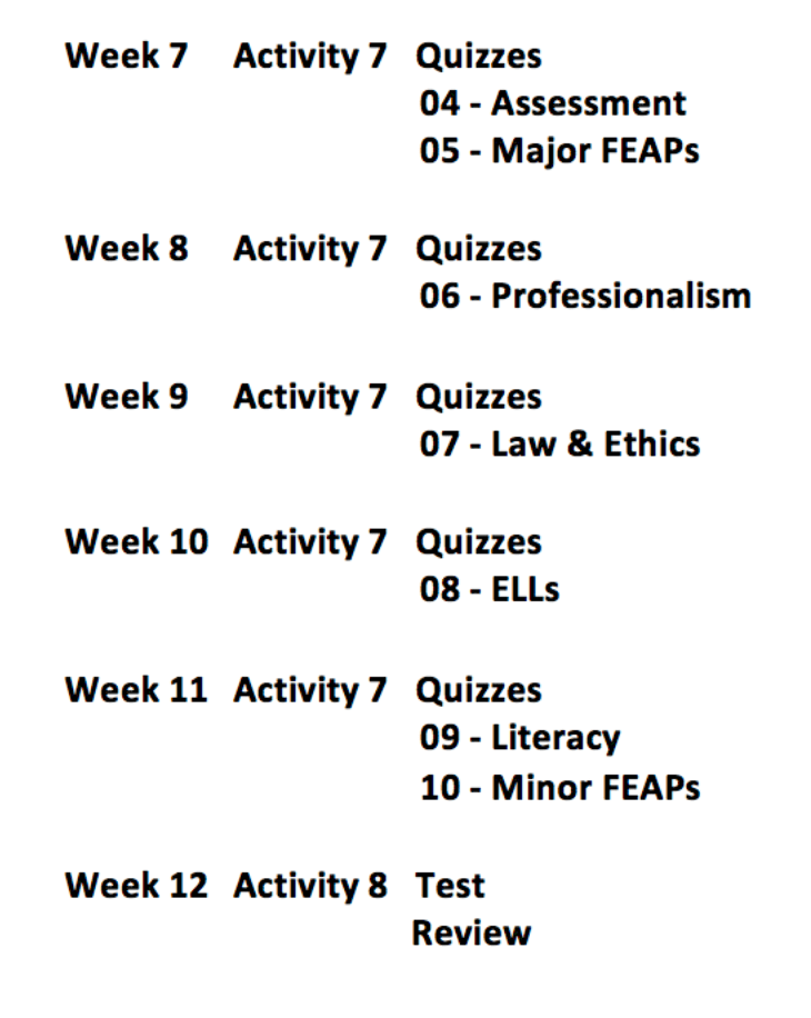 FTCE PEd All FEAPs (Activity 1) My Test The Test Camp