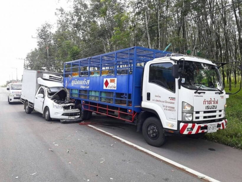 Driver lucky to escape serious injury in gas cylinder truck accident Thaiger