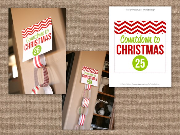 Christmas Countdown Paper Chain {Free Printable} | The TomKat Studio