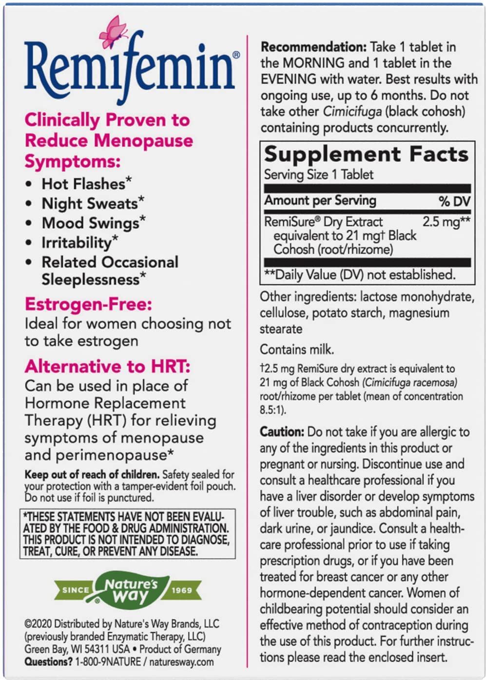 Remifemin For Menopause The Top Supplements