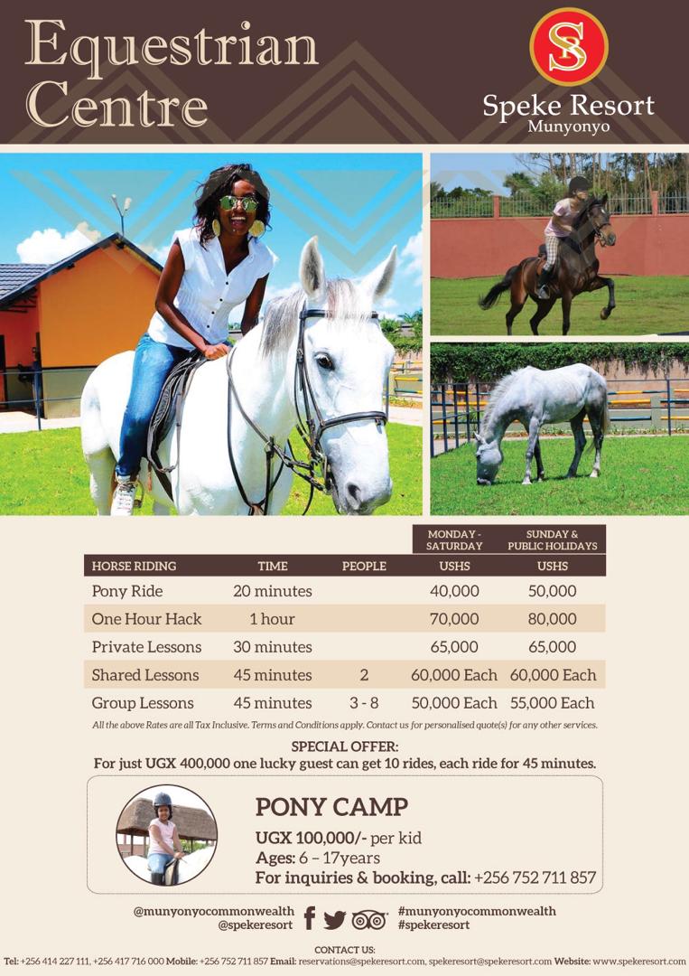 Horse Riding at 'Equestrian center' Speke Resort Munyonyo TowerPostNews
