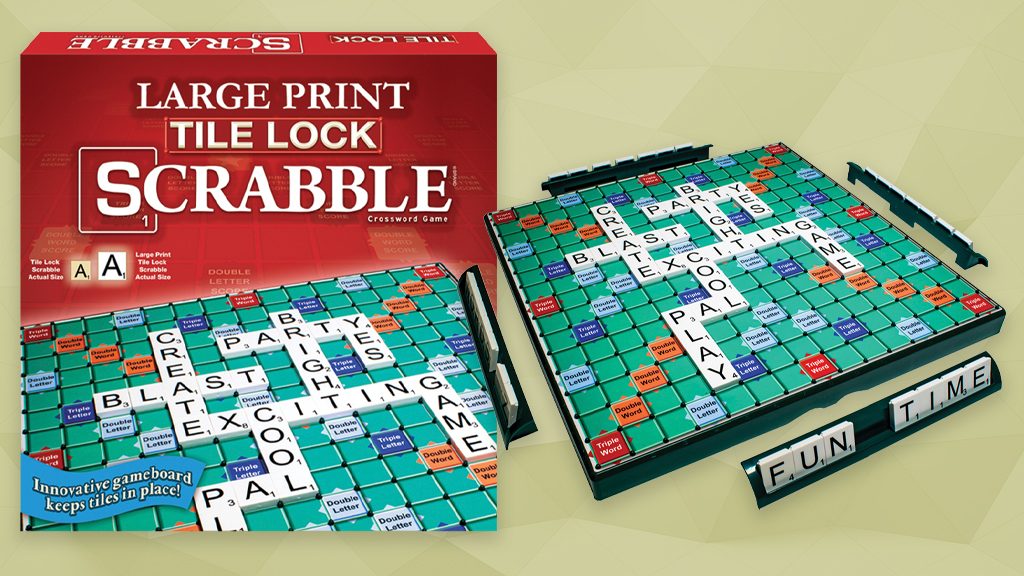 You Won't Let the Game Slip Away with Large Print Tile Lock Scrabble