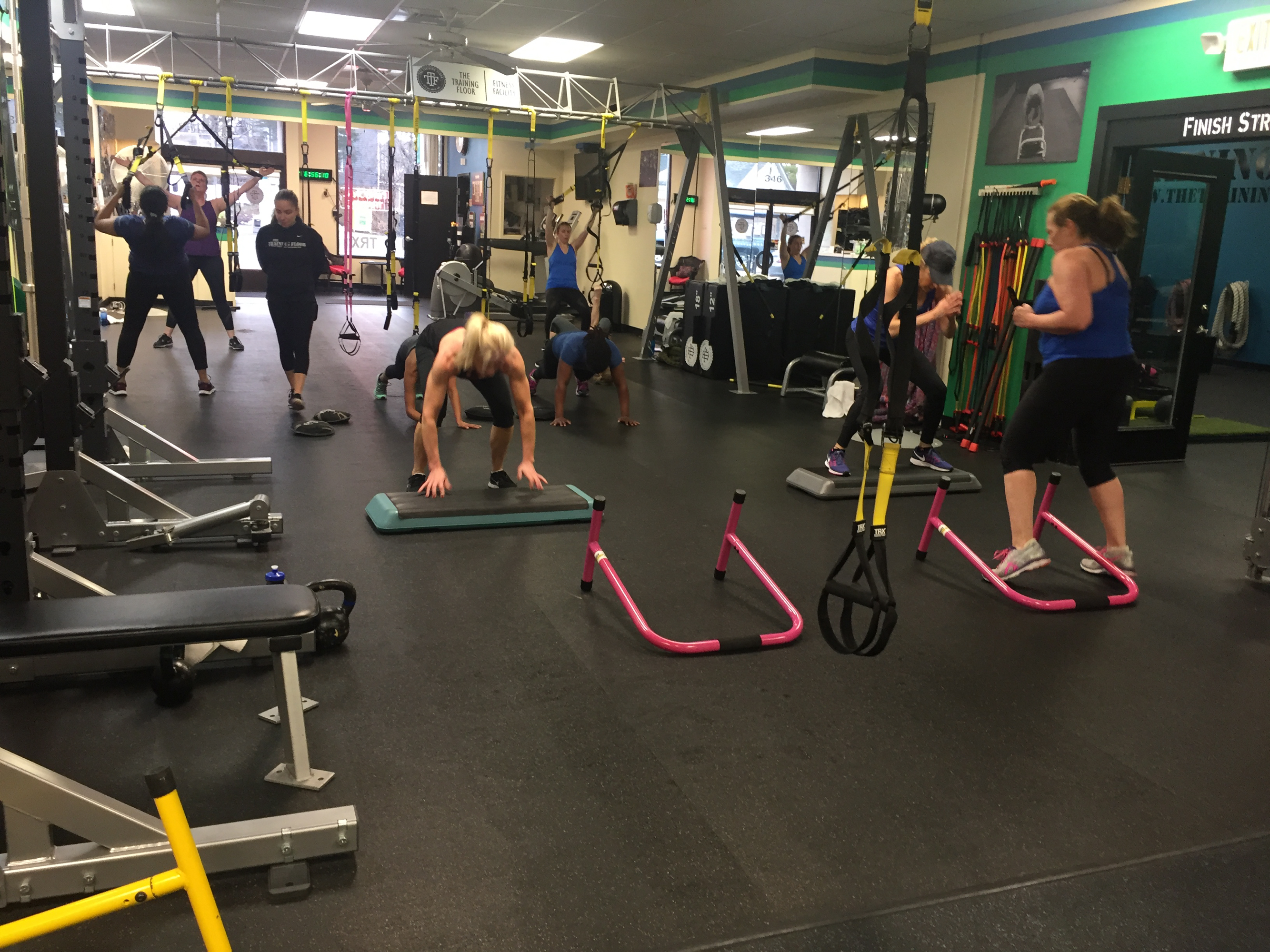 gymclassesworkout1 The Training Floor, Kettlebell, TRX, Boot Camp, Kids Boxing, Spinning