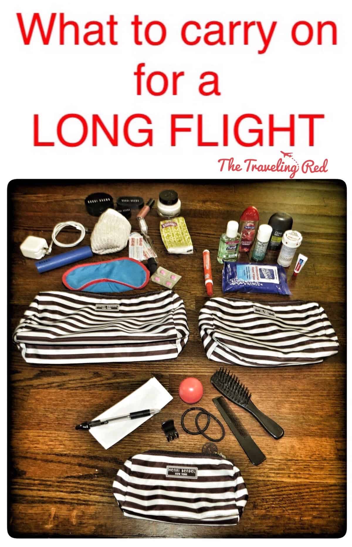 Long Flight Essentials What you need to carryon The Traveling Red