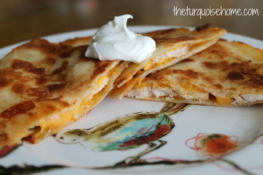 Easy Chicken Quesadilla Recipe {with a secret ingredient}