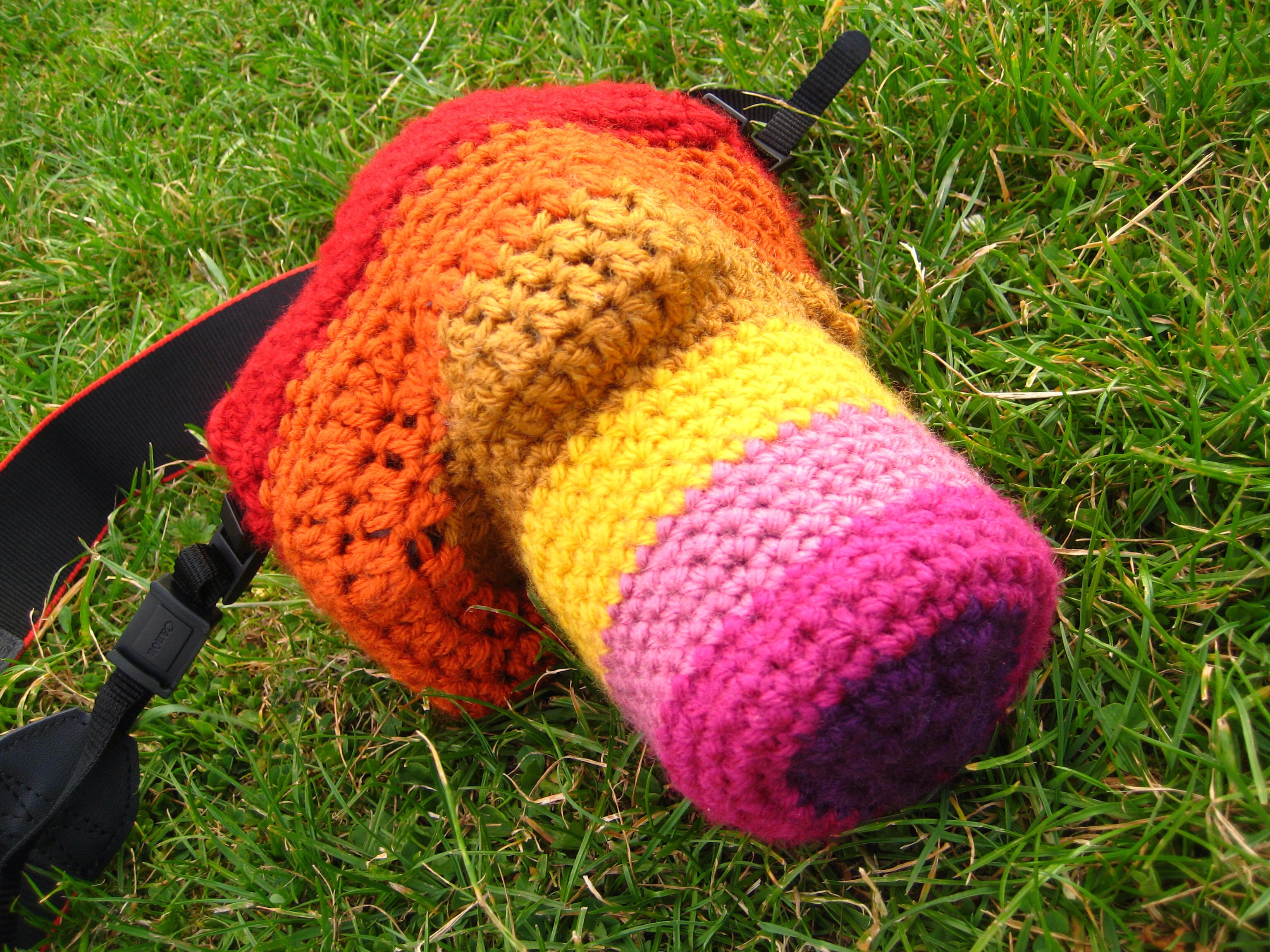 Crocheted Camera Case the twisted yarn