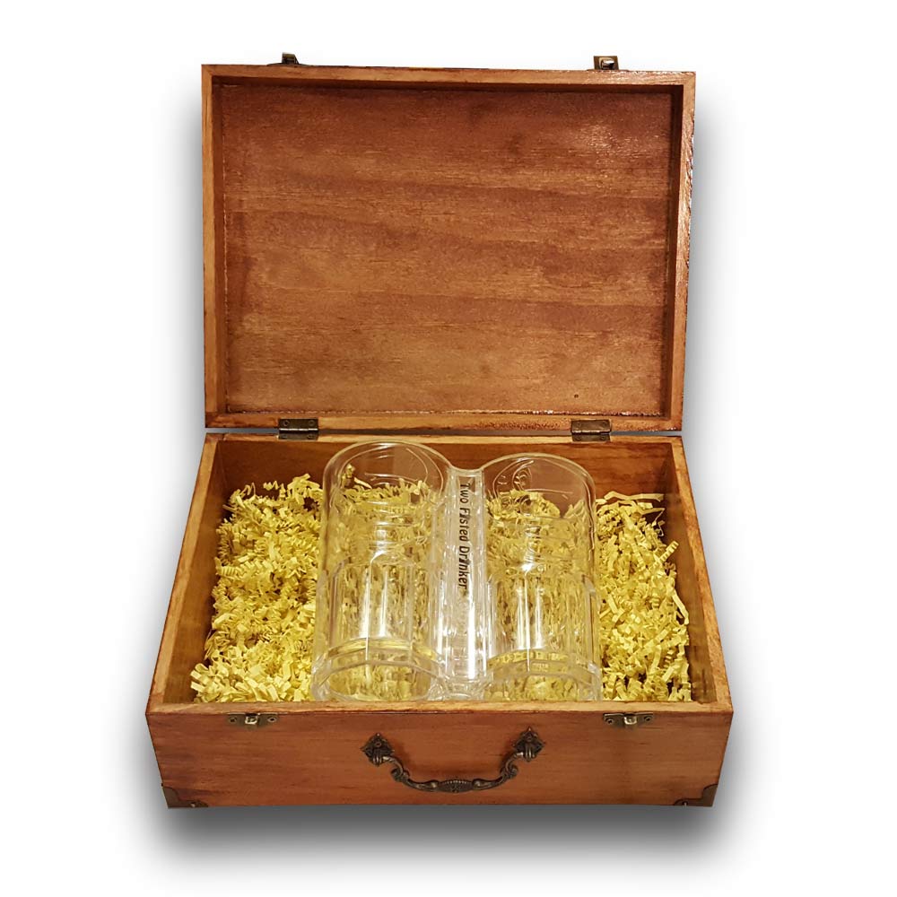 Two Fisted Drinker Gift Box with Beer Mug