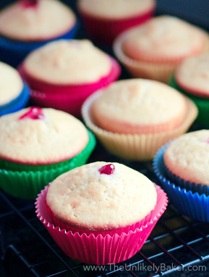 White Chocolate Cupcakes with Raspberry Filling The Unlikely Baker