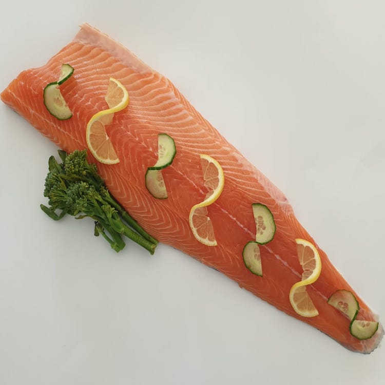Side of Scottish Salmon (sashimi grade, skin on, scaled & boned) 1 x