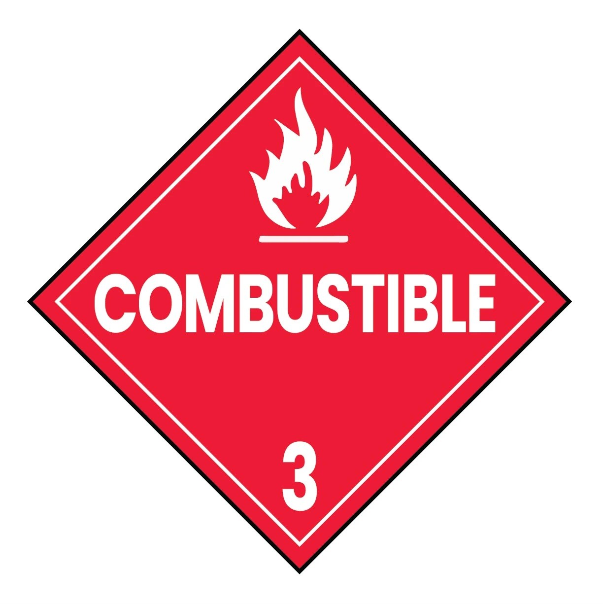 Class 3 Combustible Liquid Hazmat Placard Decal or Sign