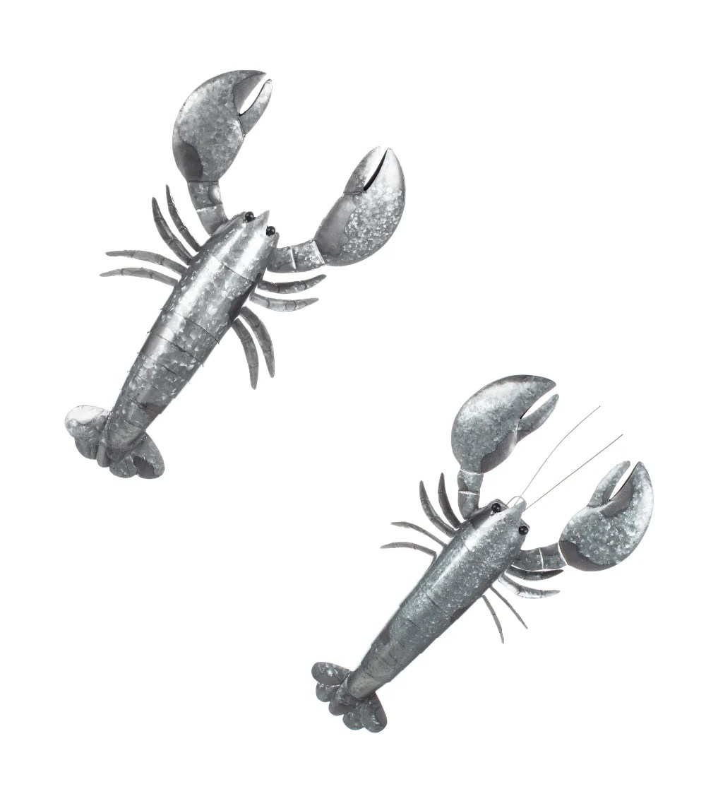 Lobster Metal Wall Art Set by Shoeless Joe The Useful Shop