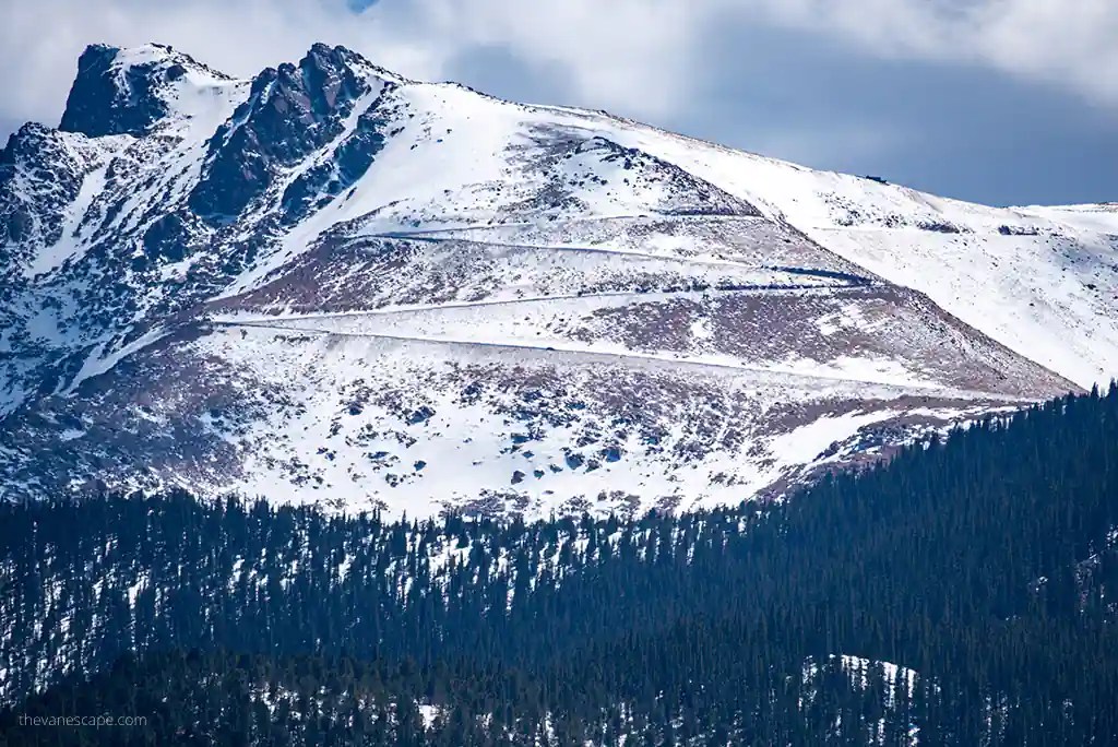 Driving Up Pikes Peak Highway in Colorado