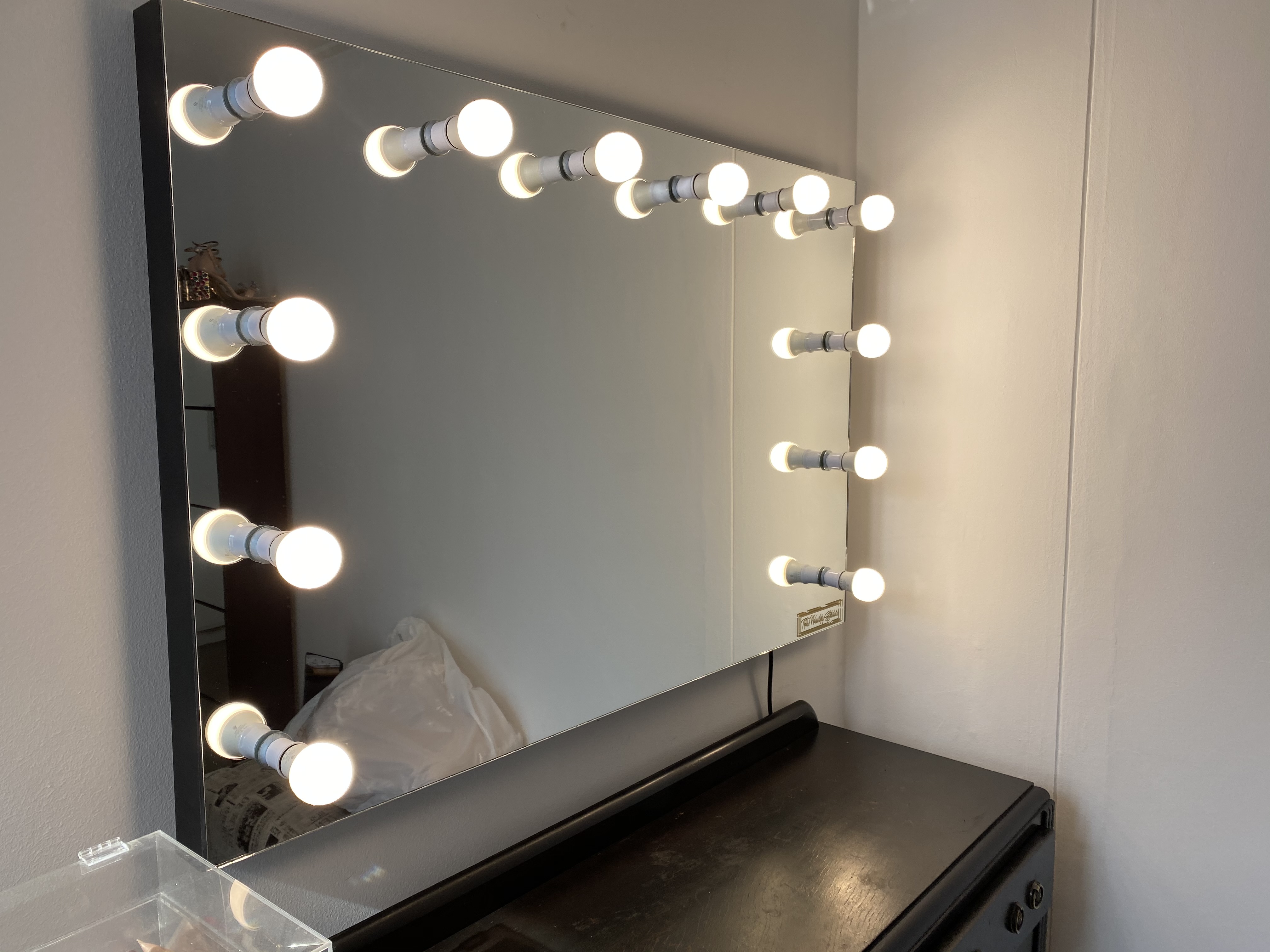 1000 X 700 Frameless wall mounted Hollywood mirror The Vanity Studio