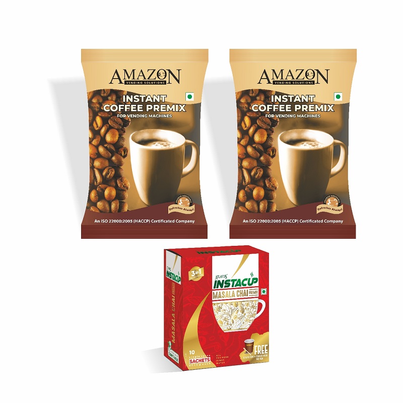 Premium Coffee Premix Pack of 2 (1 kg )+ Free Masala Chai Premix 10