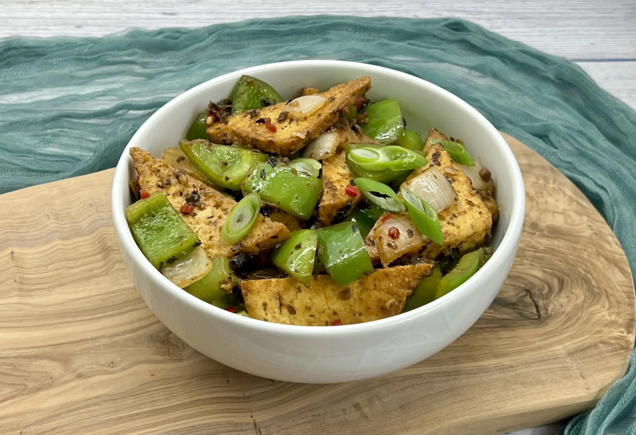 Tofu and Green Peppers in Black Bean Sauce The Vegan Kitchen