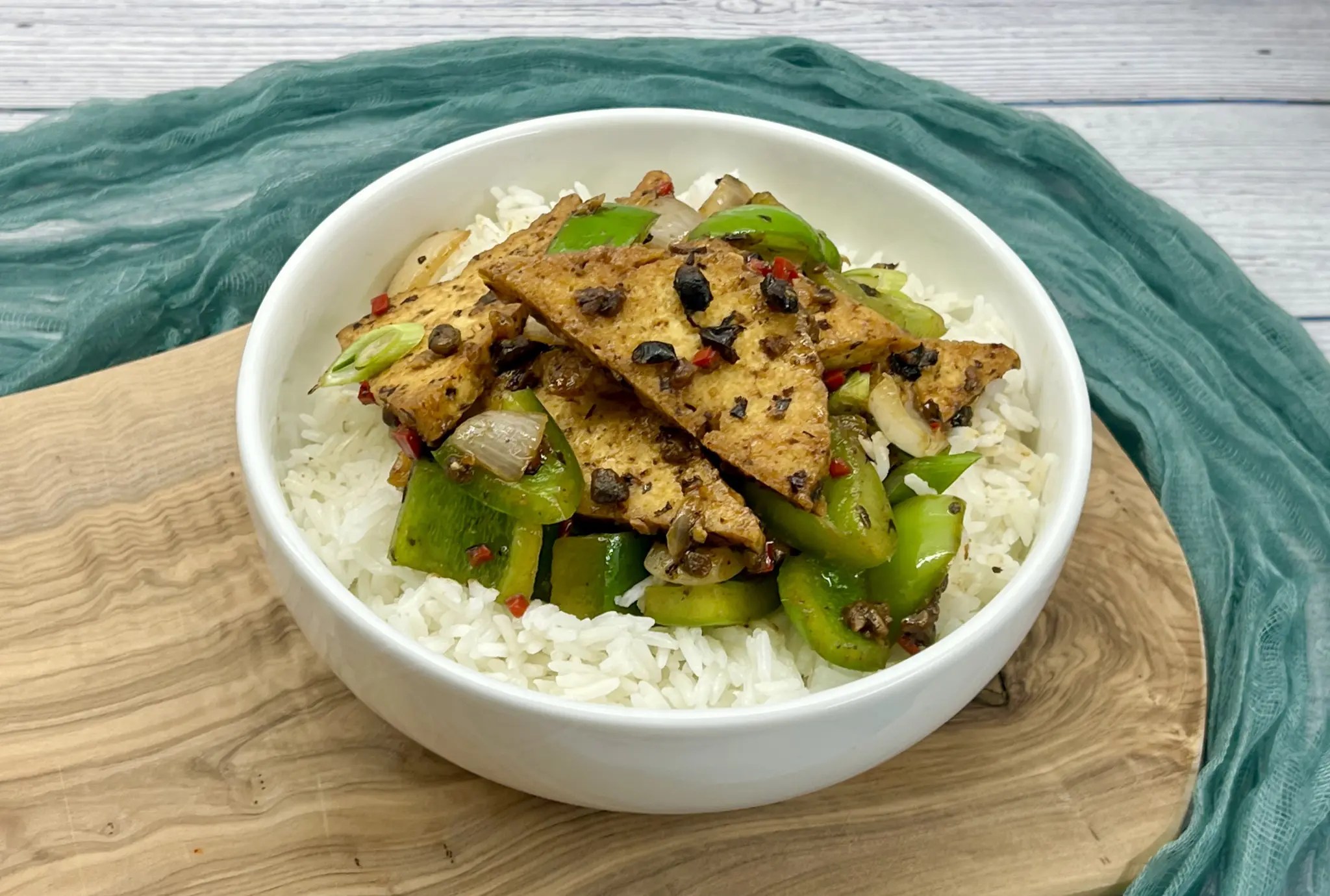 Tofu and Green Peppers in Black Bean Sauce The Vegan Kitchen