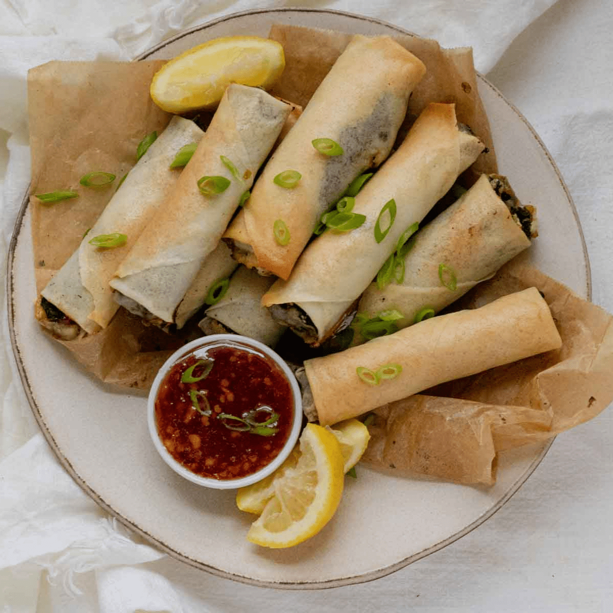 Homemade Spinach and Feta Spring Rolls The Veggie YaYa