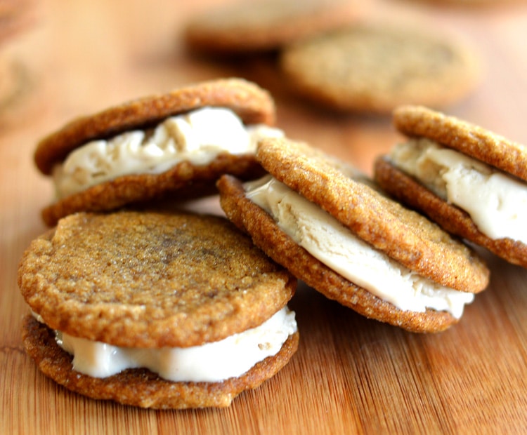 Ginger Cookie Ice Cream Sandwiches {Vegan} TheVegLife