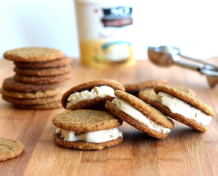 Ginger Cookie Ice Cream Sandwiches {Vegan} TheVegLife