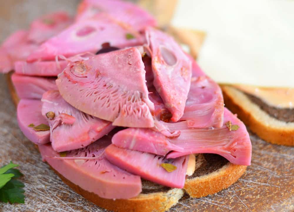 VEGAN Corned Jackfruit Reuben on Rye With Sauerkraut and Swiss TheVegLife