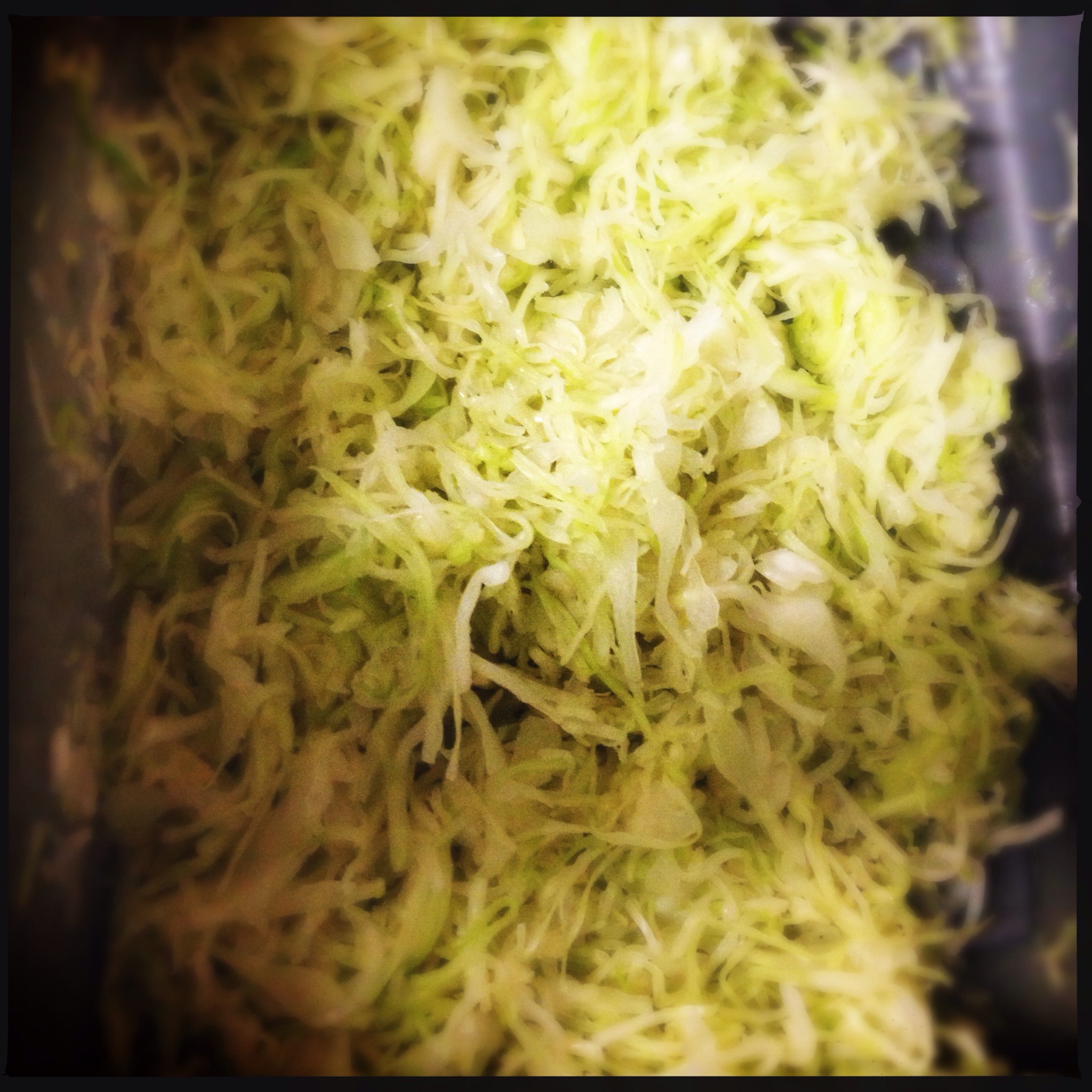 Homemade vegan Sauerkraut.