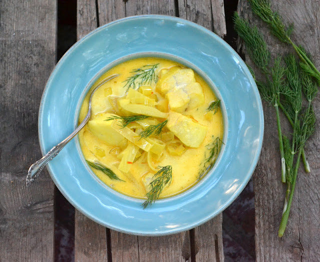 Halibut and Saffron Soup Recipe • The View from Great Island
