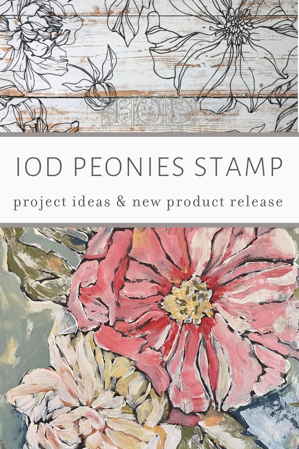 Peonies IOD Decor Stamp The Vintage Dames