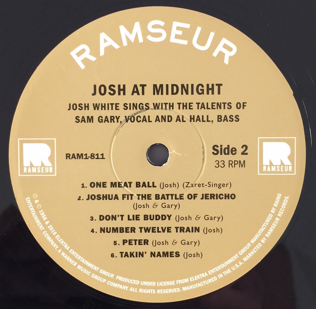 JOSH WHITE JOSH AT MIDNIGHT REMASTERED (Ramseur Records Ram 1811