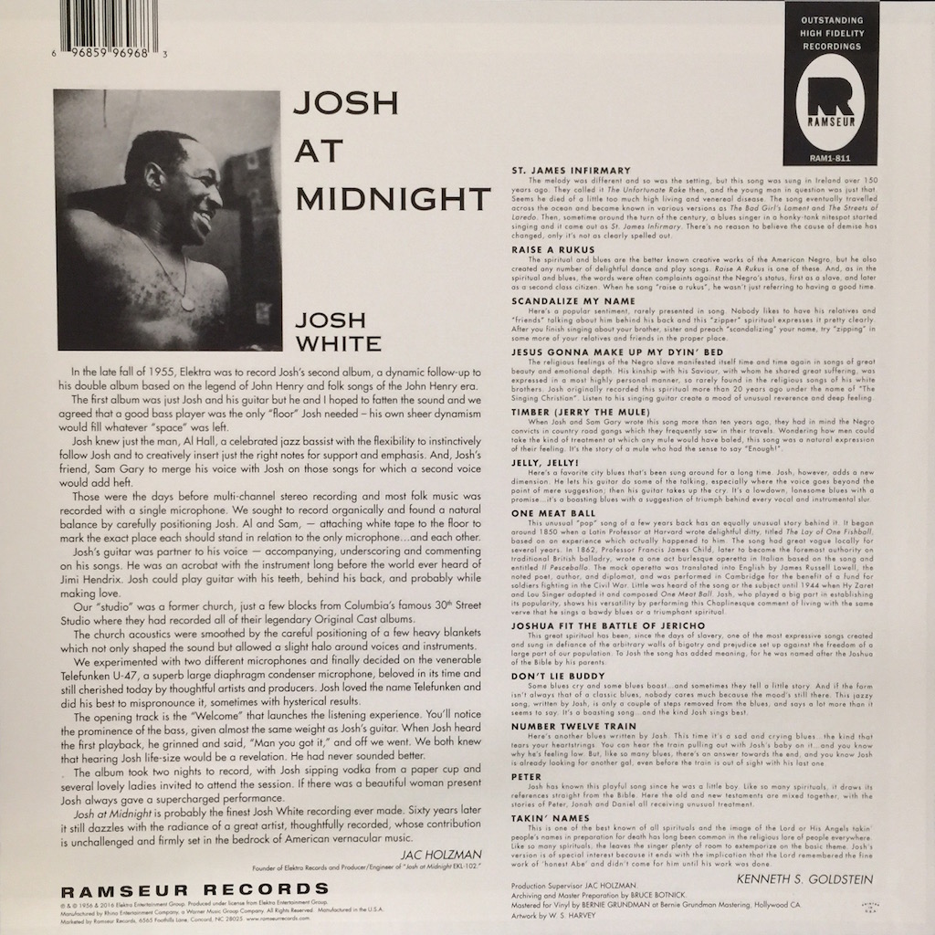 JOSH WHITE JOSH AT MIDNIGHT REMASTERED (Ramseur Records Ram 1811