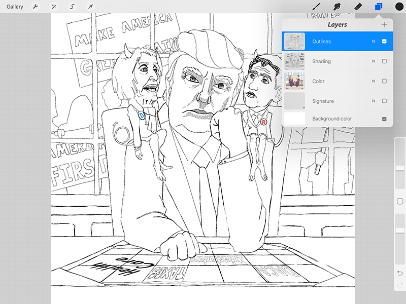 Drawing Political Cartoons Using Procreate Start To Finish