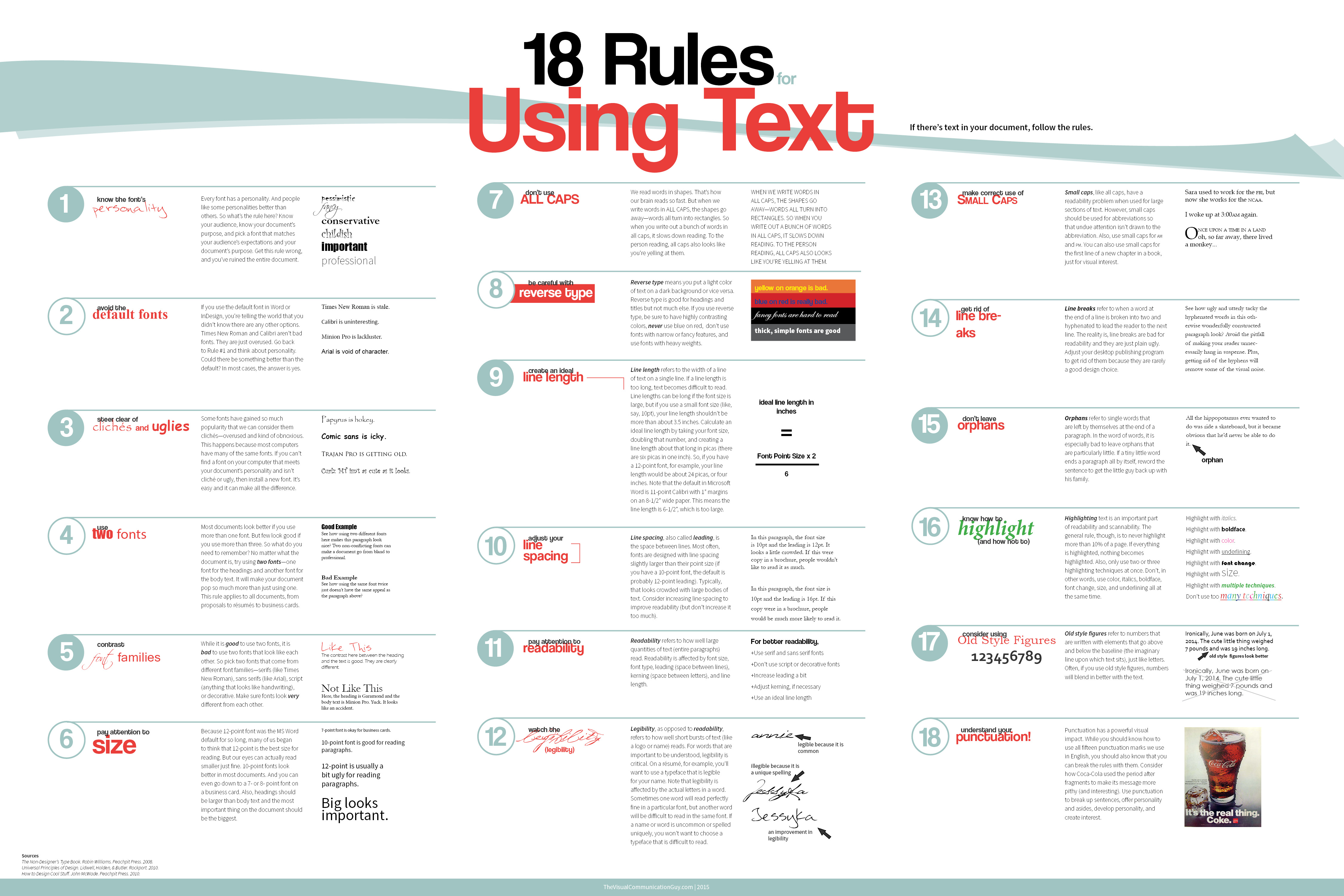 18 Rules for Using Text (Poster Version) The Visual Communication Guy