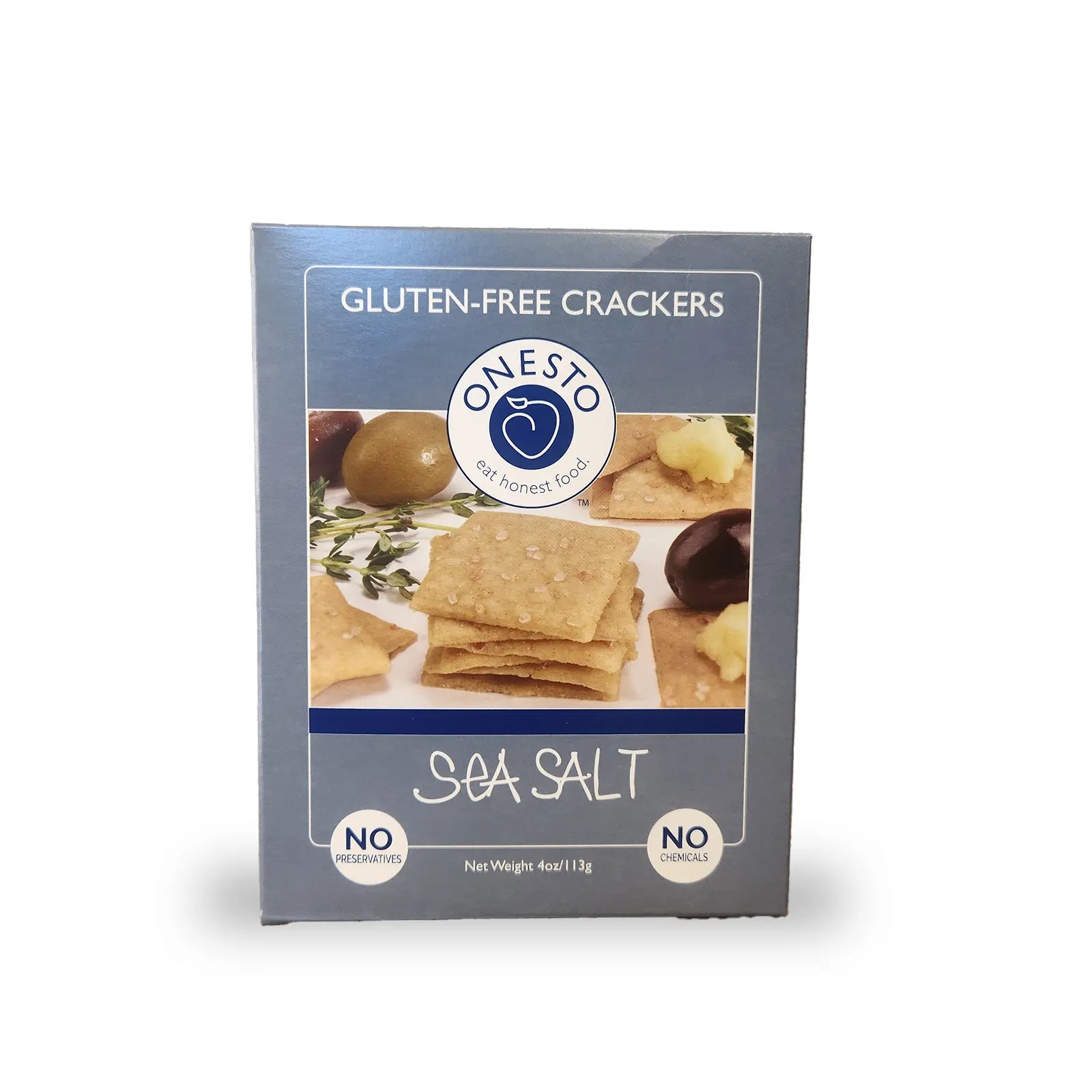 ONESTO FOODS BRAND Sea Salt GlutenFree Crackers Vegan Cheese
