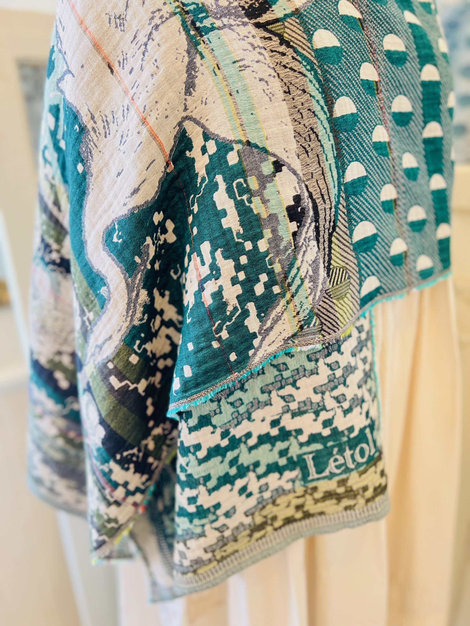 Letol Organic Cotton French Scarf Daphne 5 Ardoise Khaka HS Code 611710