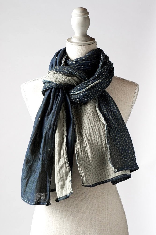 Letol Organic Cotton French Scarf Gabrielle 8 Bleu HS Code 611710 The