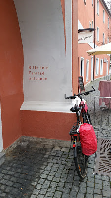 The sign said, don't lean your bikes here please...