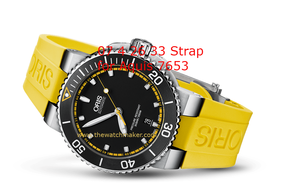 07 4 26 33EB Yellow rubber strap for Oris Aquis The Watchmaker