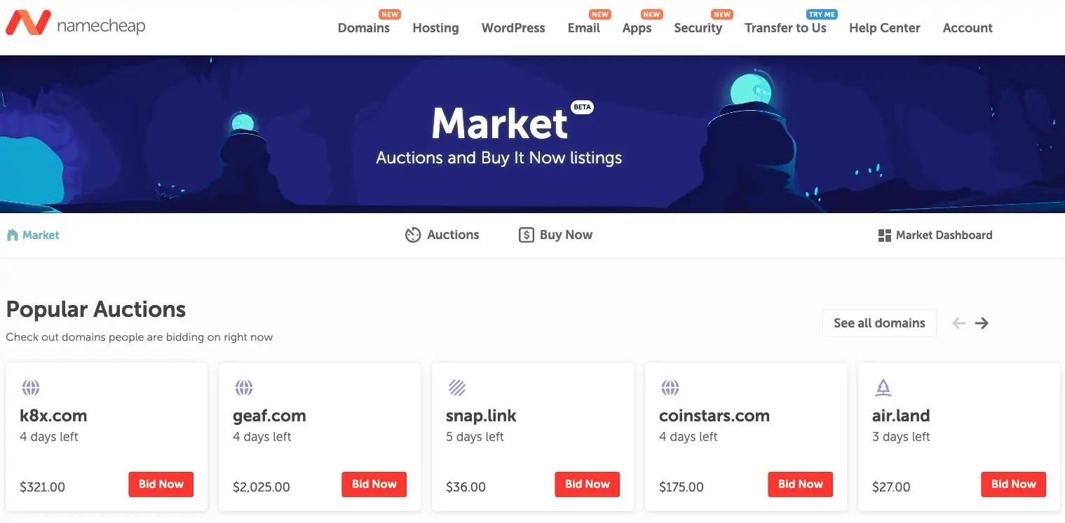 Best Marketplaces and Forums To Sell Domains 3 namecheap